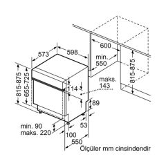 Bosch SMI25DW01T 5 Programlı Ankastre Bulaşık Makinesi