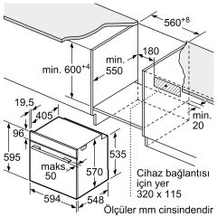 Bosch HUA736EV0T Beyaz Ankastre Fırın