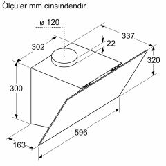 Bosch DWK64PJ20T Beyaz Duvar Tipi Ankastre Davlumbaz