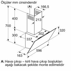 Bosch DWK64PJ20T Beyaz Duvar Tipi Ankastre Davlumbaz