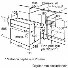 Bosch HBJ559EH6T Gri Ankastre Fırın