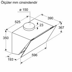 Bosch DWK66PJ20T Beyaz Duvar Tipi Davlumbaz