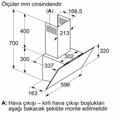Bosch DWK64PJ60T Siyah Duvar Tipi Ankastre Davlumbaz